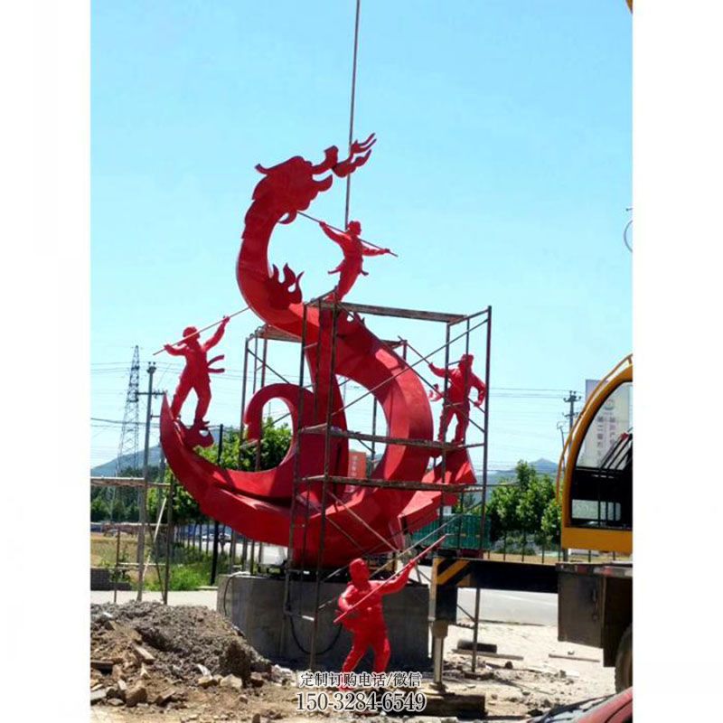 镜面不锈钢龙雕塑 园林雕塑摆件订做 城市广场龙雕塑提供