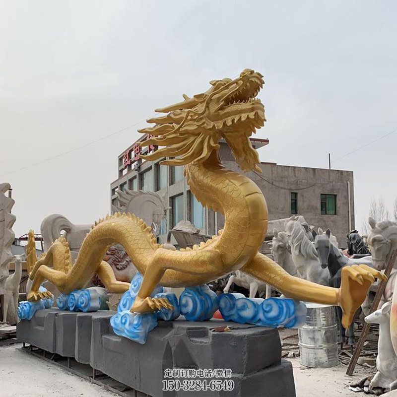 酒店玻璃钢龙雕塑 雕塑装饰精品 景观户外龙雕塑点击