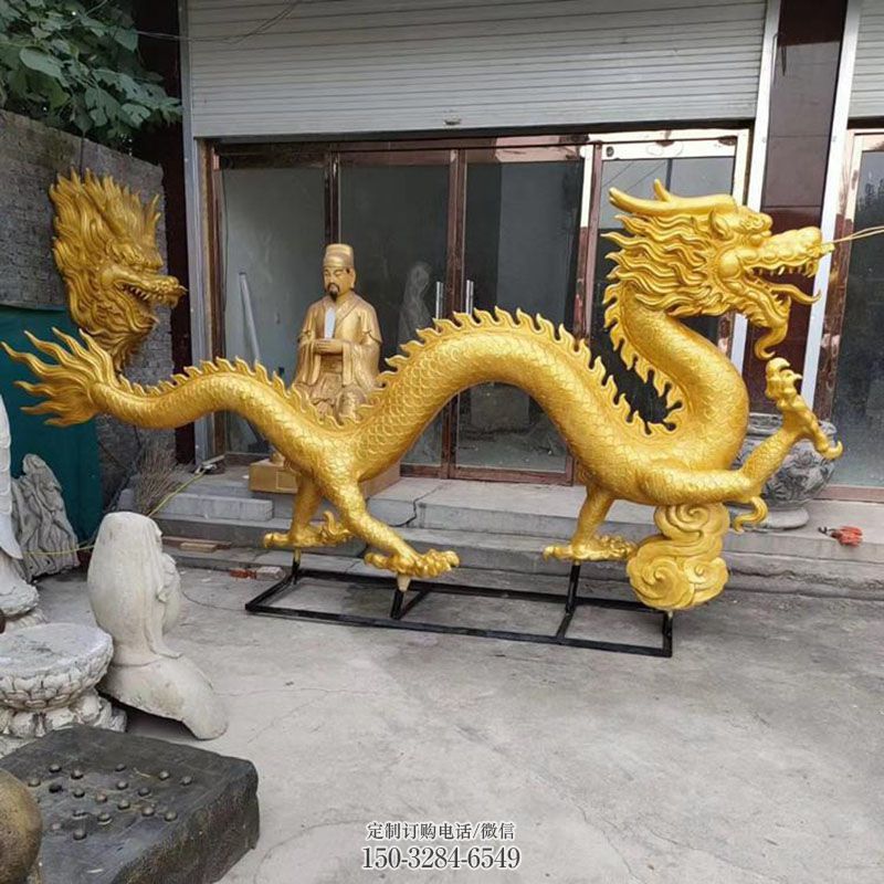 企业卧龙雕塑 雕塑展示提供 景观镂空铜龙雕塑定做