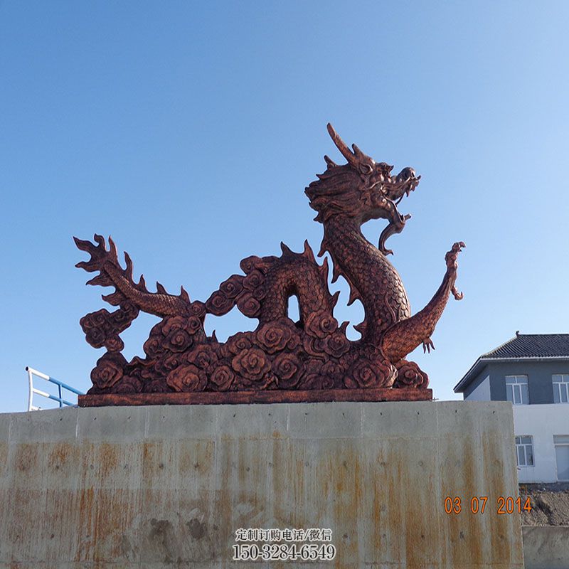 卧龙雕塑环形 企业标志雕塑精选 主题铜龙雕塑提供