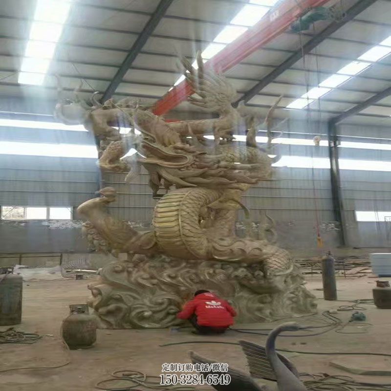 钢铸蛟龙雕塑 烤漆龙雕塑制造商 户外铜龙雕塑摆放制作