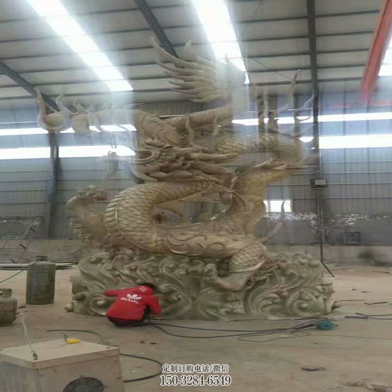 镜面蛟龙雕塑 现代龙雕塑定制 现代铜龙雕塑定制