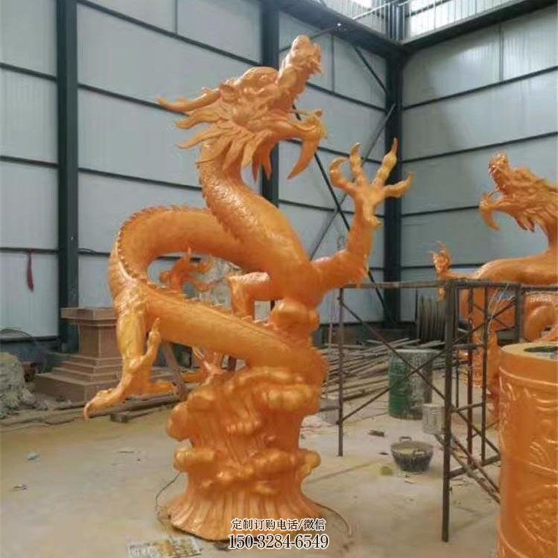 企业蛟龙雕塑 景观艺术龙雕塑承接 商场铜龙雕塑常用