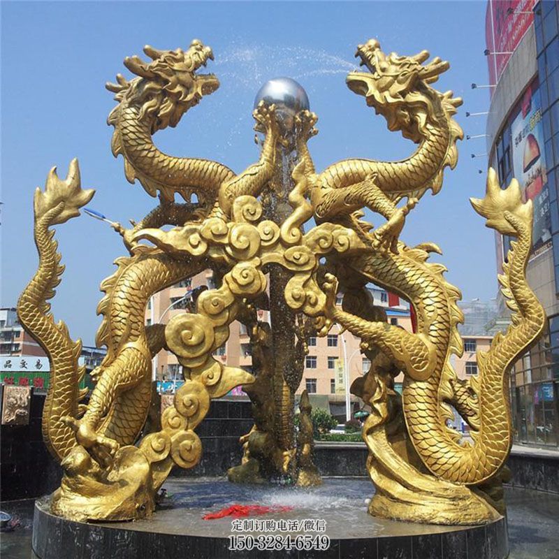 酒店二龙戏珠雕塑 雕塑装饰精品 景观户外龙戏珠雕塑点击
