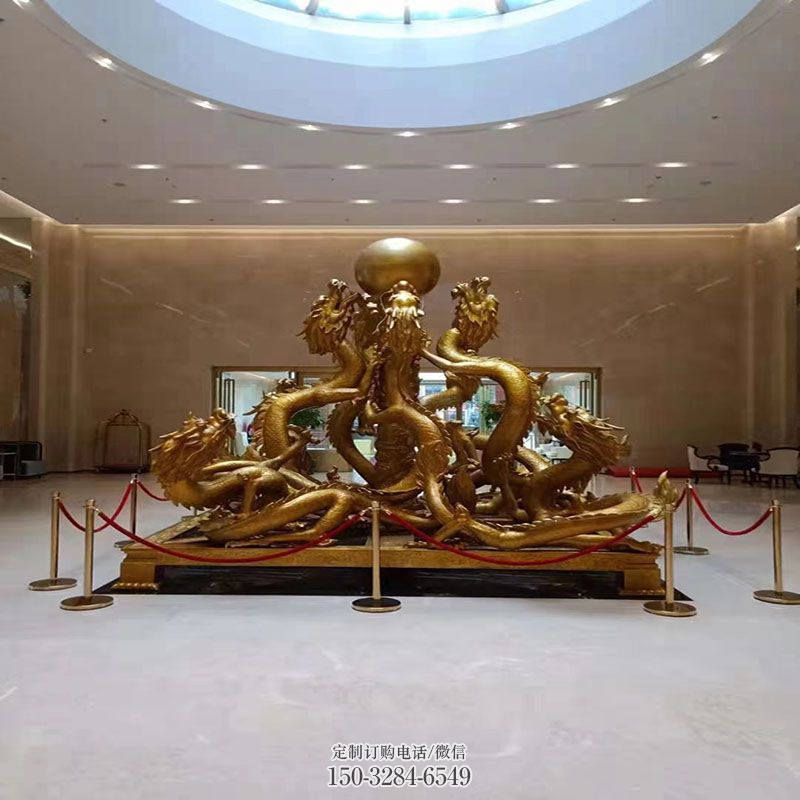 企业二龙戏珠雕塑 景观艺术雕塑承接 商场龙戏珠雕塑常用