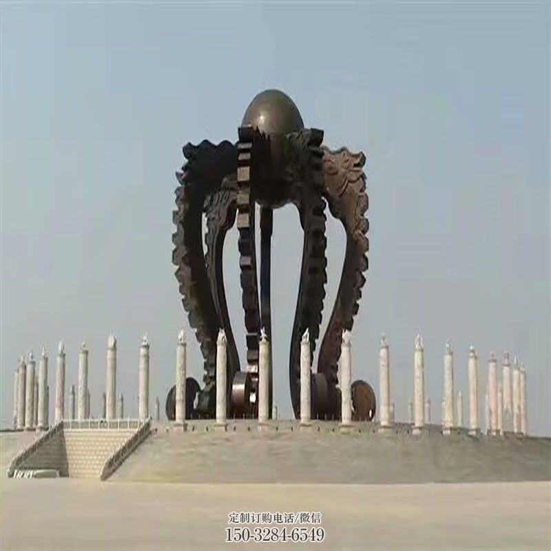 九龙戏珠雕塑抽象 园林雕塑摆件订做 园林龙雕塑摆件订做
