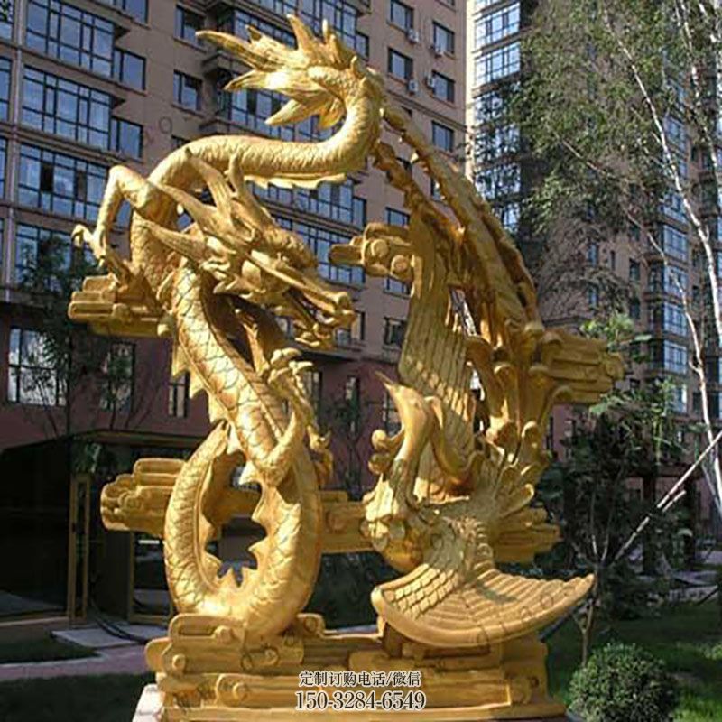 大型龙凤呈祥雕塑 户外雕塑摆放制作 广场龙雕塑供求