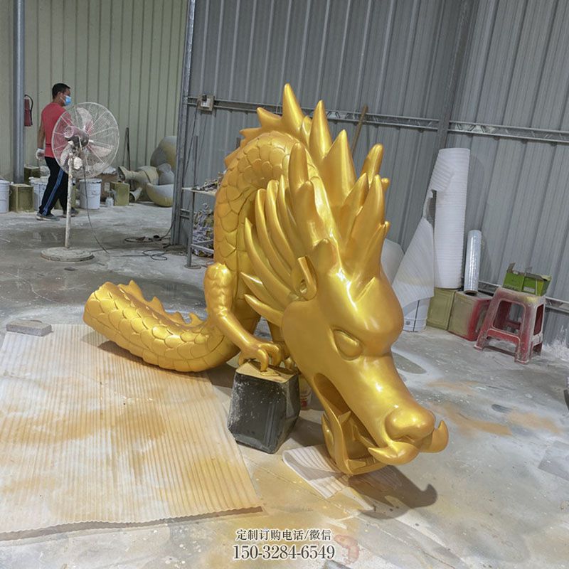 大型龙头雕塑 户外雕塑摆放制作 广场半身龙雕塑供求