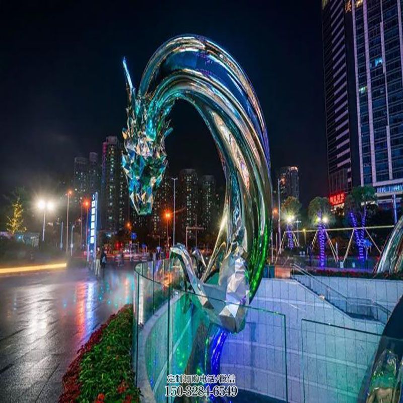 龙头雕塑工艺 景观艺术雕塑承接 半身龙雕塑主题定做